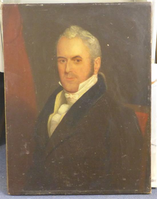 19th century English School Portrait of Sir John F.W. Herschel, 70 x 53cm, unframed